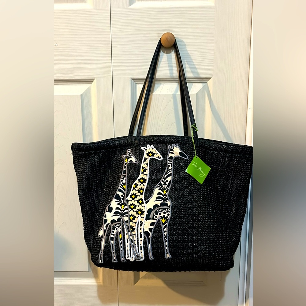 2 Piece Vera Bradley Large Straw Bag with Matching Beach Bag